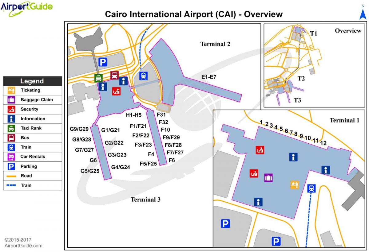 kairon kansainvälinen lentokenttä kartta