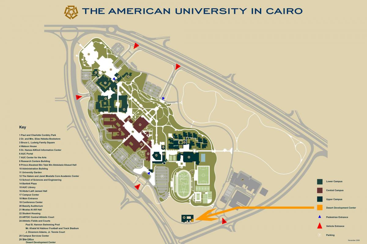 Kartta auc-new cairo kampuksella